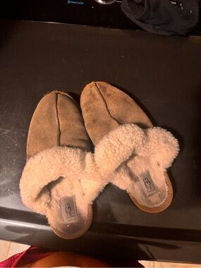UGG Women's Chestnut Suede Slip-On Shearling Slippers